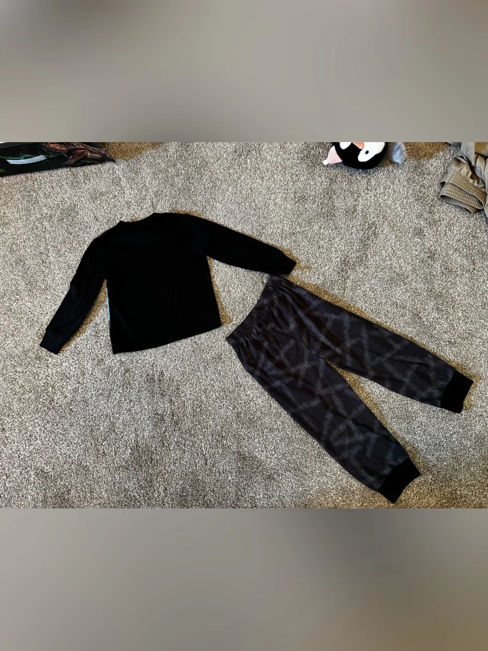 Monster Jam Boys pajama set PJs long sleeve Sz 4 Megalodon Grave Digger Black